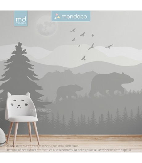 Бесшовные фотообои фрески в детскую Медведи (арт. gsm60), Mondeco