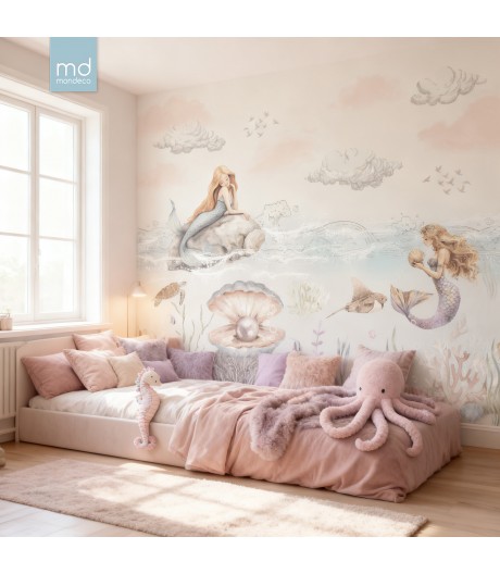 Бесшовные детские обои Русалки (арт. vm14), Mondeco