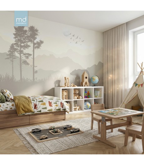 Бесшовные фотообои фрески в детскую Медведи в горах (арт. gsm61), Mondeco