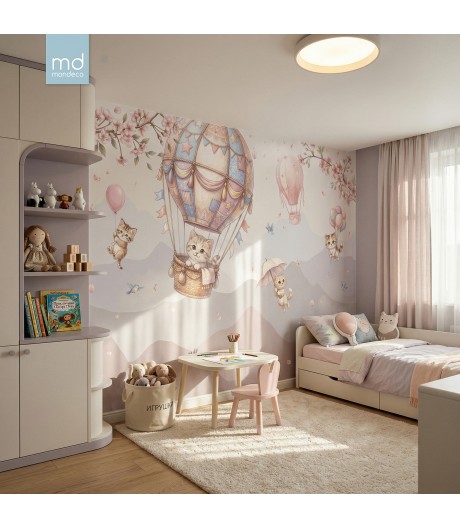 Бесшовные детские фотообои Котики (арт. g60), Mondeco