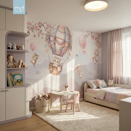Бесшовные детские фотообои Котики (арт. g60), Mondeco