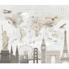 Бесшовные обои Карта Мира (ширина 320 высота 272), материал Fresco pro